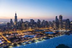 USA, Illinois, Chicago, Dusk View of the Skyline from Lake Michigan-Nick Ledger-Photographic Print