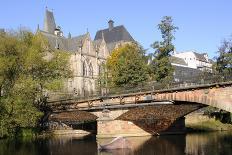 Bridge over the Lahn River and Medieval Old University Buildings, Marburg, Hesse, Germany, Europe-Nick Upton-Photographic Print