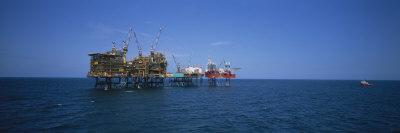 Platform and Drilling Rigs, Morecambe Bay Gas Field, England, United Kingdom, Europe-Nick Wood-Photographic Print