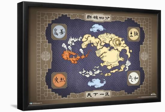 Nickelodeon Avatar: The Last Airbender - Map-Trends International-Framed Poster