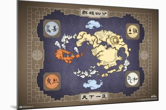 Nickelodeon Avatar: The Last Airbender - Map-Trends International-Mounted Poster