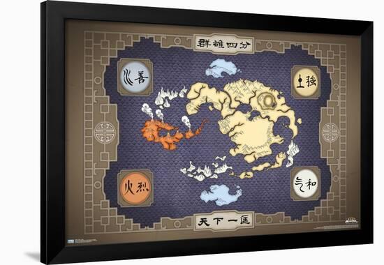 Nickelodeon Avatar: The Last Airbender - Map-Trends International-Framed Poster