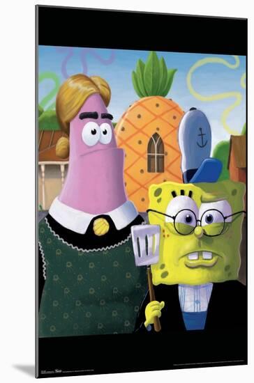 Nickelodeon Spongebob - American Gothic-Trends International-Mounted Poster