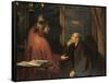 Nicodemus and Christ-Fritz von Uhde-Framed Stretched Canvas