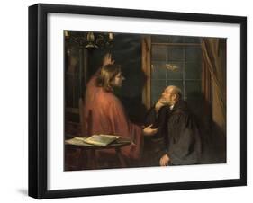 Nicodemus and Christ-Fritz von Uhde-Framed Giclee Print