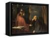 Nicodemus and Christ-Fritz von Uhde-Framed Stretched Canvas