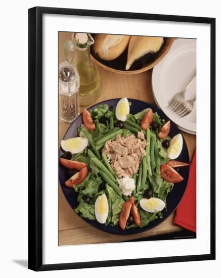 Nicoise Salad and Rolls Ready to Be Served-Gary Conner-Framed Photographic Print