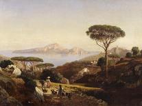 Capri Seen from Massa-Nicola Palizzi-Framed Stretched Canvas