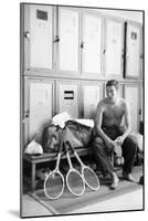 Nicola Pietrangeli in a Changing Room, with Rackets and a Sport Bag-null-Mounted Giclee Print