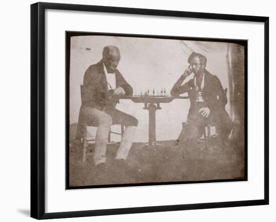 Nicolaas Henneman Contemplates His Move in a Game of Chess, September 1841-Talbot-Framed Giclee Print