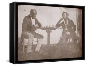 Nicolaas Henneman Contemplates His Move in a Game of Chess, September 1841-Talbot-Framed Stretched Canvas