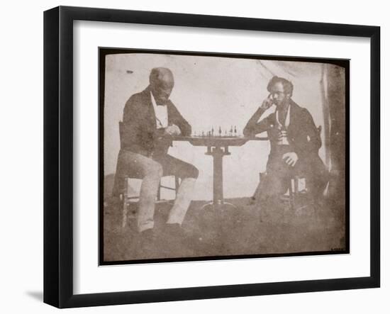 Nicolaas Henneman Contemplates His Move in a Game of Chess, September 1841-Talbot-Framed Giclee Print