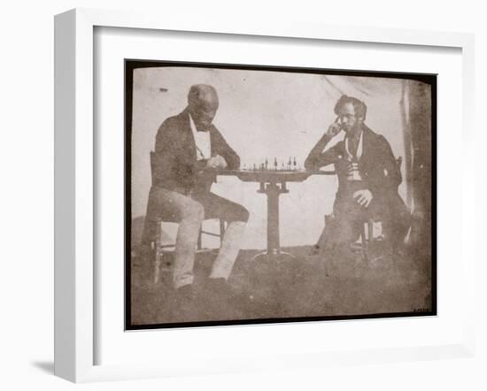 Nicolaas Henneman Contemplates His Move in a Game of Chess, September 1841-Talbot-Framed Giclee Print