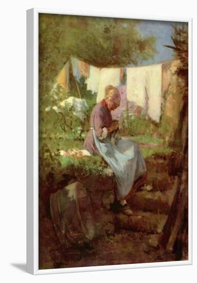 Nicolae Grigorescu (Flick end old woman) Art Poster Print-null-Framed Poster