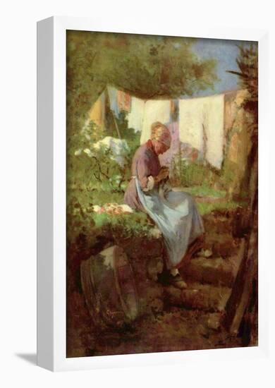 Nicolae Grigorescu (Flick end old woman) Art Poster Print-null-Framed Poster