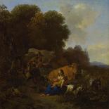 A Man and a Youth Ploughing with Oxen, C. 1650-Nicolaes Berchem-Giclee Print