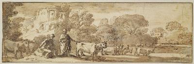 Mercury and Argus with a Herd of Cattle-Nicolaes Cornelisz Moeyaert-Framed Giclee Print