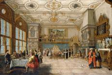 Lazarus at the Door of a Banqueting Hall with Elegant Figures Dining, 1622-Nicolaes de Gyselaer-Giclee Print