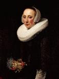 Portrait of a Lady, Standing Three-Quarter Length, in a Black Embroidered Dress-Nicolaes Eliasz. Pickenoy-Giclee Print