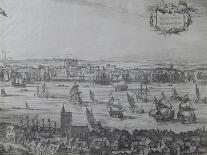 Panorama of London, 1616-Nicolaes Jansz Visscher-Framed Stretched Canvas