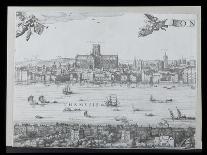 Panorama of London and the Thames, Part One Showing from Whitehall to Blackfriars, C.1600-Nicolaes Jansz Visscher-Giclee Print