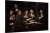 Nicolaes Maes (1634-1693). Dutch Golden Age Painter. Six Deans of the Amsterdam Guild of Surgeons-Nicolaes Maes-Stretched Canvas
