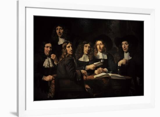 Nicolaes Maes (1634-1693). Dutch Golden Age Painter. Six Deans of the Amsterdam Guild of Surgeons-Nicolaes Maes-Framed Giclee Print