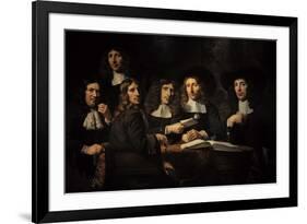 Nicolaes Maes (1634-1693). Dutch Golden Age Painter. Six Deans of the Amsterdam Guild of Surgeons-Nicolaes Maes-Framed Giclee Print