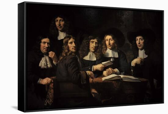 Nicolaes Maes (1634-1693). Dutch Golden Age Painter. Six Deans of the Amsterdam Guild of Surgeons-Nicolaes Maes-Framed Stretched Canvas