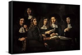 Nicolaes Maes (1634-1693). Dutch Golden Age Painter. Six Deans of the Amsterdam Guild of Surgeons-Nicolaes Maes-Framed Stretched Canvas