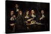 Nicolaes Maes (1634-1693). Dutch Golden Age Painter. Six Deans of the Amsterdam Guild of Surgeons-Nicolaes Maes-Stretched Canvas