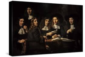 Nicolaes Maes (1634-1693). Dutch Golden Age Painter. Six Deans of the Amsterdam Guild of Surgeons-Nicolaes Maes-Stretched Canvas