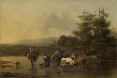 On the Ice Near a Town-Nicolaes Pietersz. Berchem-Art Print