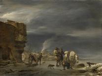 On the Ice Near a Town-Nicolaes Pietersz. Berchem-Art Print