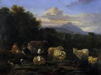 An Italianate Landscape with Peasants outside an Inn, 17Th Century (On Canvas)-Nicolaes Pietersz Berchem-Giclee Print