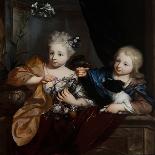 A Young Boy and Girl in an Architectural Setting, 17Th-18Th Century (Oil on Canvas)-Nicolaes Verkolje-Framed Giclee Print