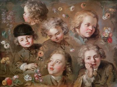 Children's Heads and Flowers