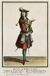 Lady of Quality Playing the Guitar, Fashion Plate, circa 1695-Nicolas Bonnart-Giclee Print