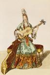 Gentleman Playing the Angelica, Fashion Plate, circa 1695-Nicolas Bonnart-Giclee Print