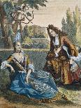 Gentleman Playing the Angelica, Fashion Plate, circa 1695-Nicolas Bonnart-Giclee Print