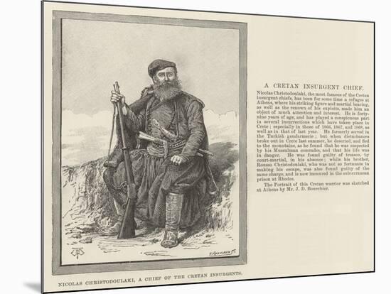 Nicolas Christodoulaki, a Chief of the Cretan Insurgents-Thomas Harrington Wilson-Mounted Giclee Print