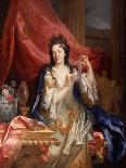 Portrait of a Gentleman, Wearing a Long Wig, Lace Jabot and Burgundy Colour Cloak-Nicolas de Largilliere-Giclee Print