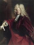 Portrait of a Gentleman, Wearing a Long Wig, Lace Jabot and Burgundy Colour Cloak-Nicolas de Largilliere-Giclee Print