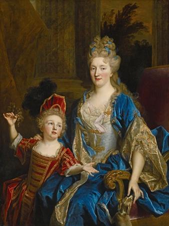 Portrait of Catherine Coustard, Marquise of Castelnau, with Her Son Leonor, C.1699