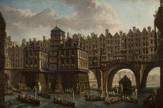 The Place De Grève in Paris, 1746-Nicolas Jean Baptiste Raguenet-Framed Stretched Canvas