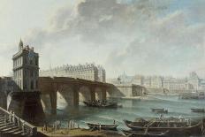 Le quai de la Grève, l'île Saint-Louis et le pont Rouge vus de la place de Grève-Nicolas Jean Baptiste Raguenet-Giclee Print