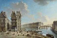 La pompe de la Samaritaine, le Pont-Neuf et l'île de la Cité vus du quai du Louvre-Nicolas Jean Baptiste Raguenet-Giclee Print