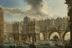 A View of Paris from the Pont Neuf, 1763-Nicolas Jean Baptiste Raguenet-Framed Giclee Print