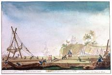 Launching a Ship at Brest, C1750-1810-Nicolas Marie Ozanne-Stretched Canvas