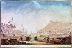 Launching a Ship at Brest, C1750-1810-Nicolas Marie Ozanne-Giclee Print